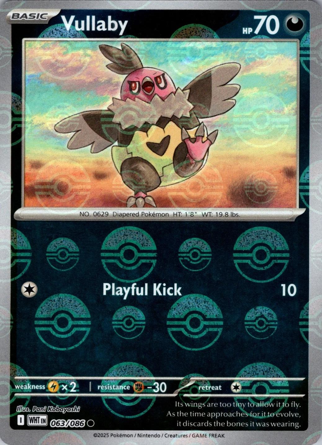 White Flare Vullaby [Poke-Ball] Pokémon card